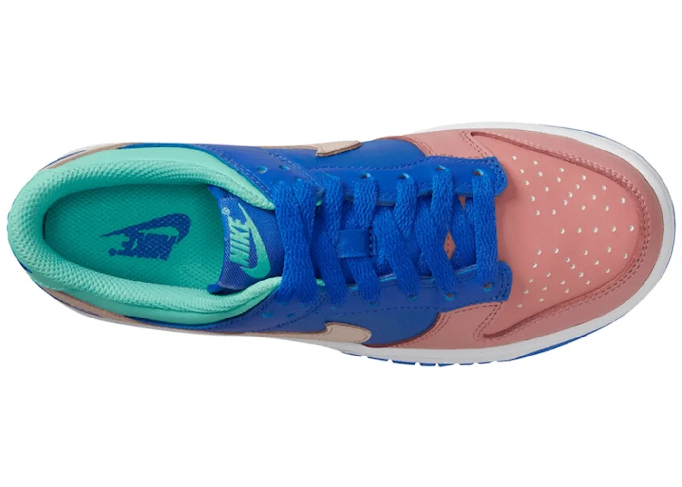Детские кроссовки Lifestyle с принтом Nike Dunk Low Nike, Game Royal/Sail-Salmon-Light Menta — фото 2