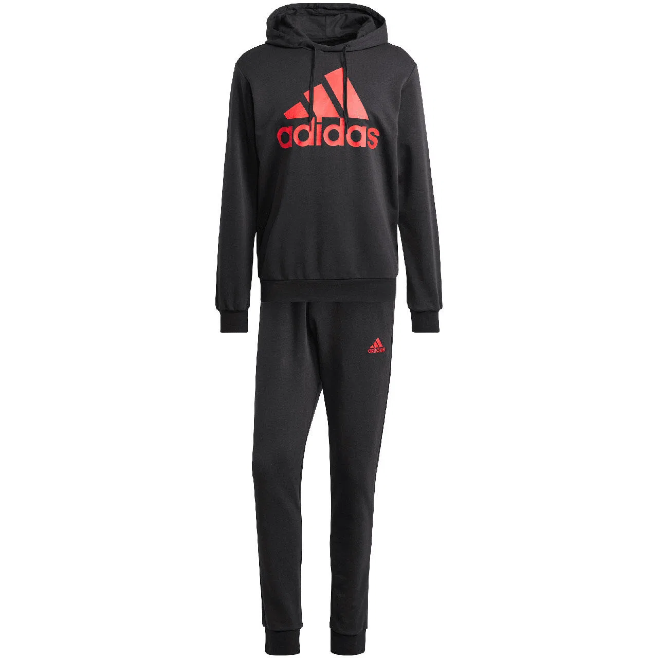 Мужской спортивный костюм с большим логотипом Adidas, Schwarz Weiss