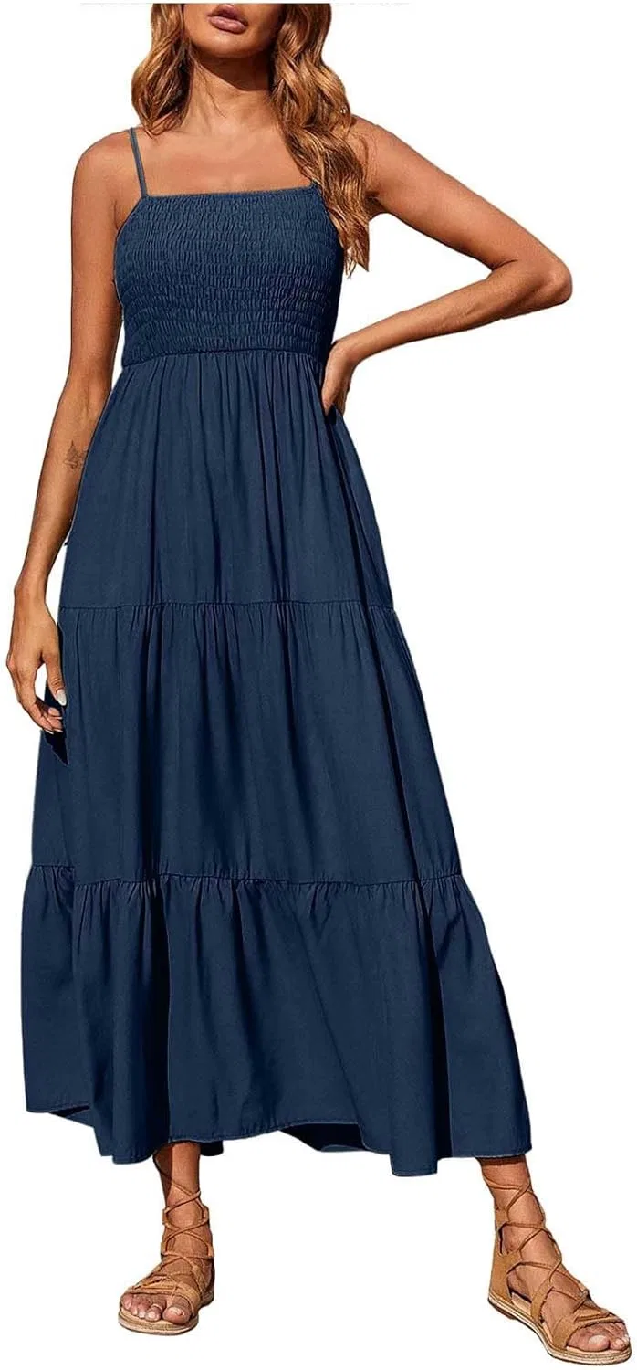 Женское летнее платье с разрезами A-line, Dark Blue