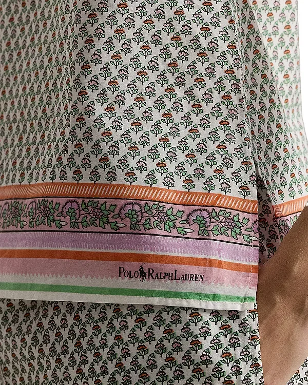 Женский комплект пижамы с принтом Cami Tunic & Cropped Pajama Set Polo Ralph Lauren, Block Print — фото 3