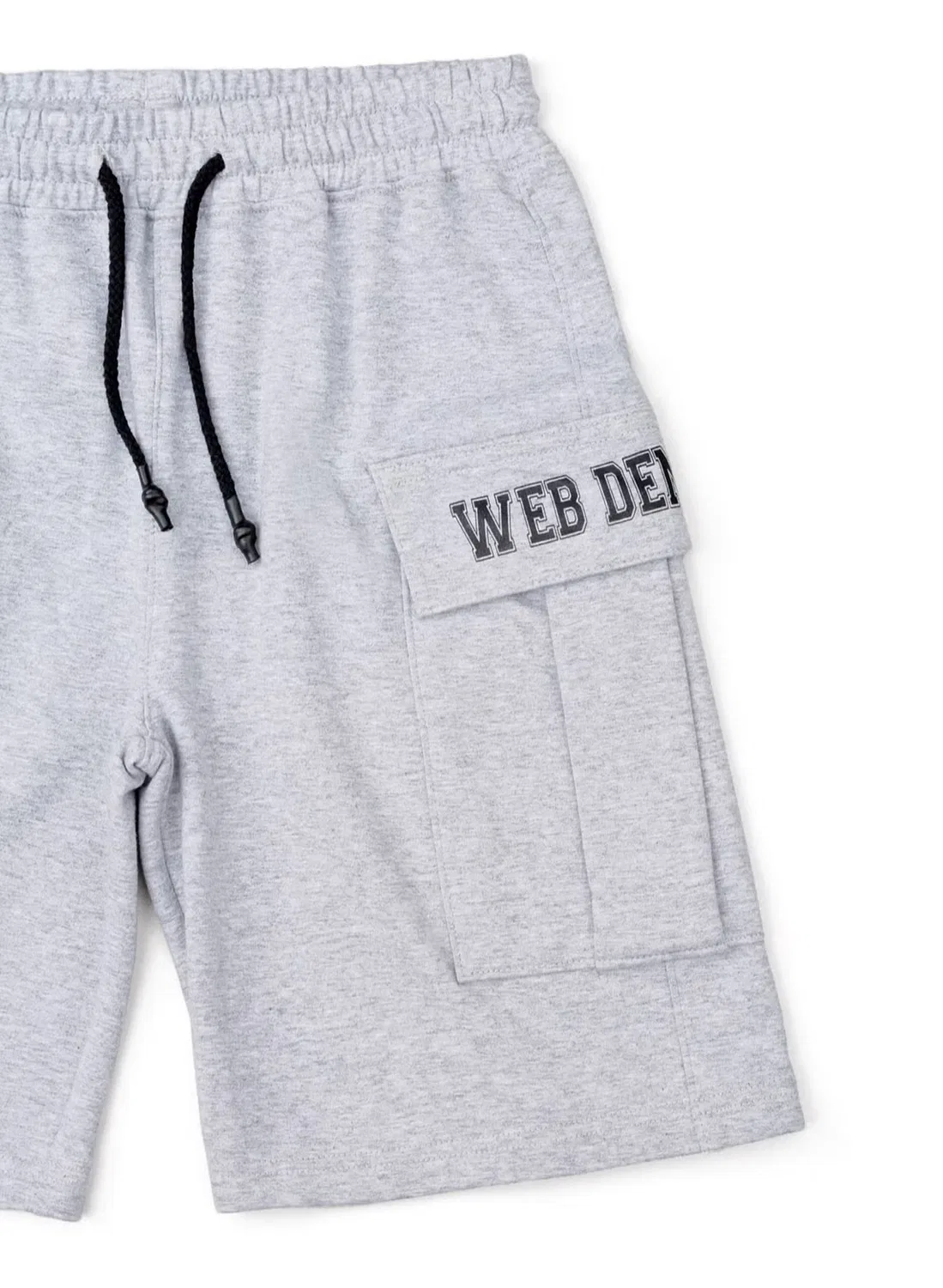 Шорты из хлопкового футера с принтом Web Denim, серый — фото 3