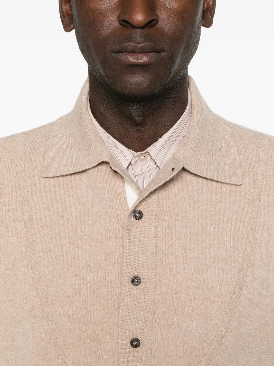 Теплый свитер с пуговицами Jacquemus, бежевый — фото 4