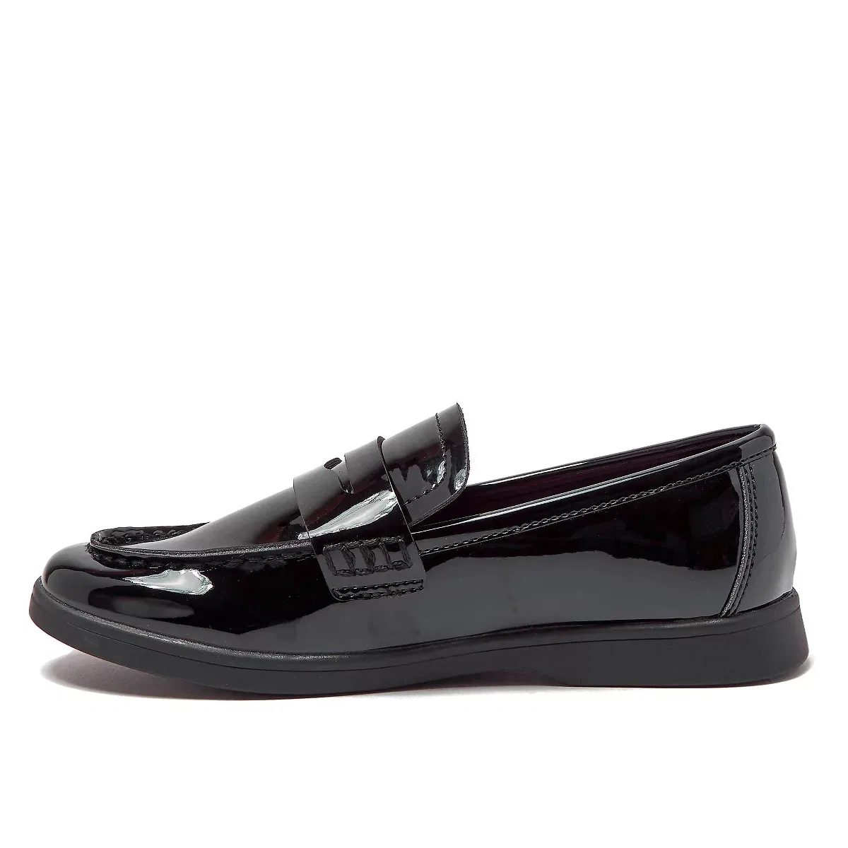 Детские туфли-лоферы без каблука Lands' End, Black Patent — фото 3
