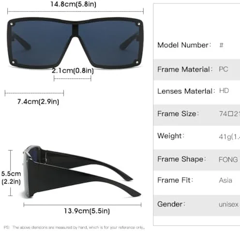 

Солнцезащитные очки в стиле панк большого размера 2026 года для женщин и мужчин. Модные солнцезащитные очки, очки-маска, очки с защитой от УФ-излучения UV400 MTZJH, 6