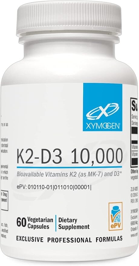 

Витамин D3 K2 - Биодоступный витамин D 10 000 МЕ XYMOGEN, 60 капсул
