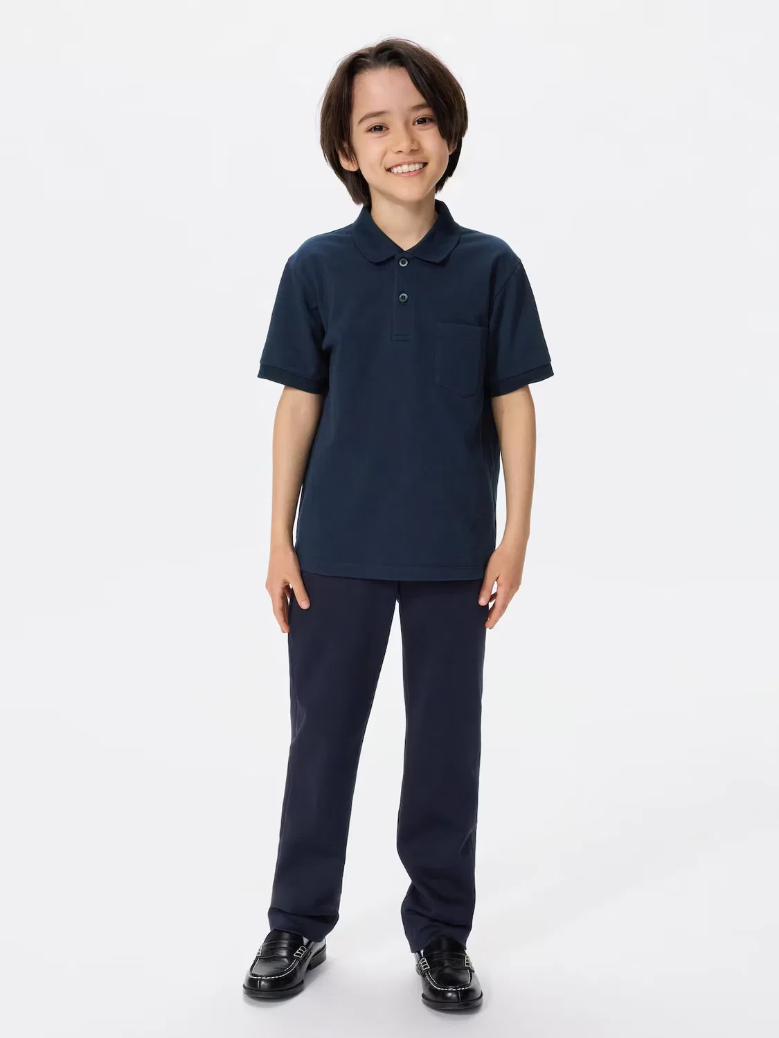 Рубашка-поло Uniqlo, из сухого пике, белый — фото 2
