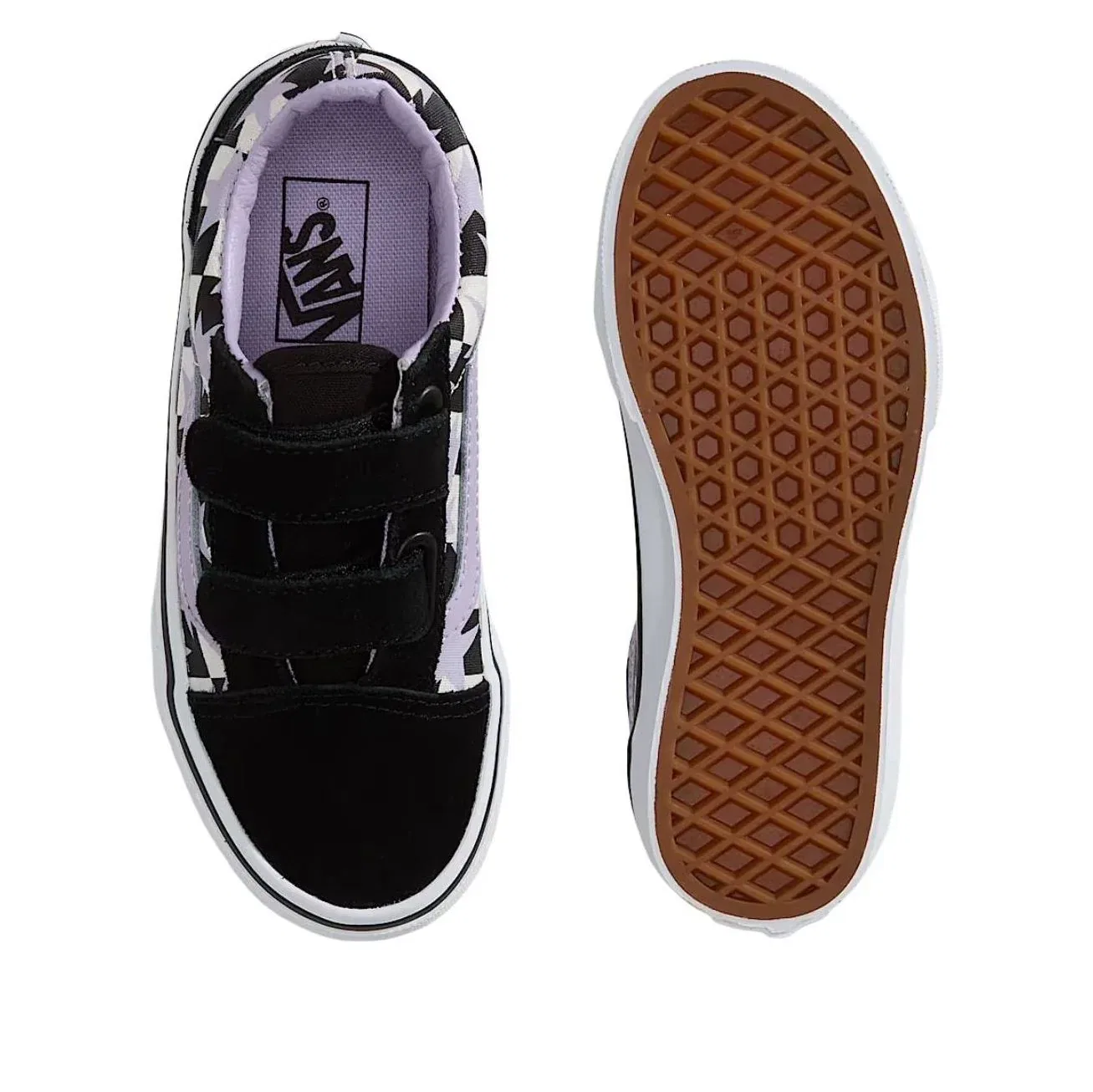Детские кроссовки с верхом из канваса Old Skool V 'Purple Multicolor' Vans, фиолетовый — фото 3