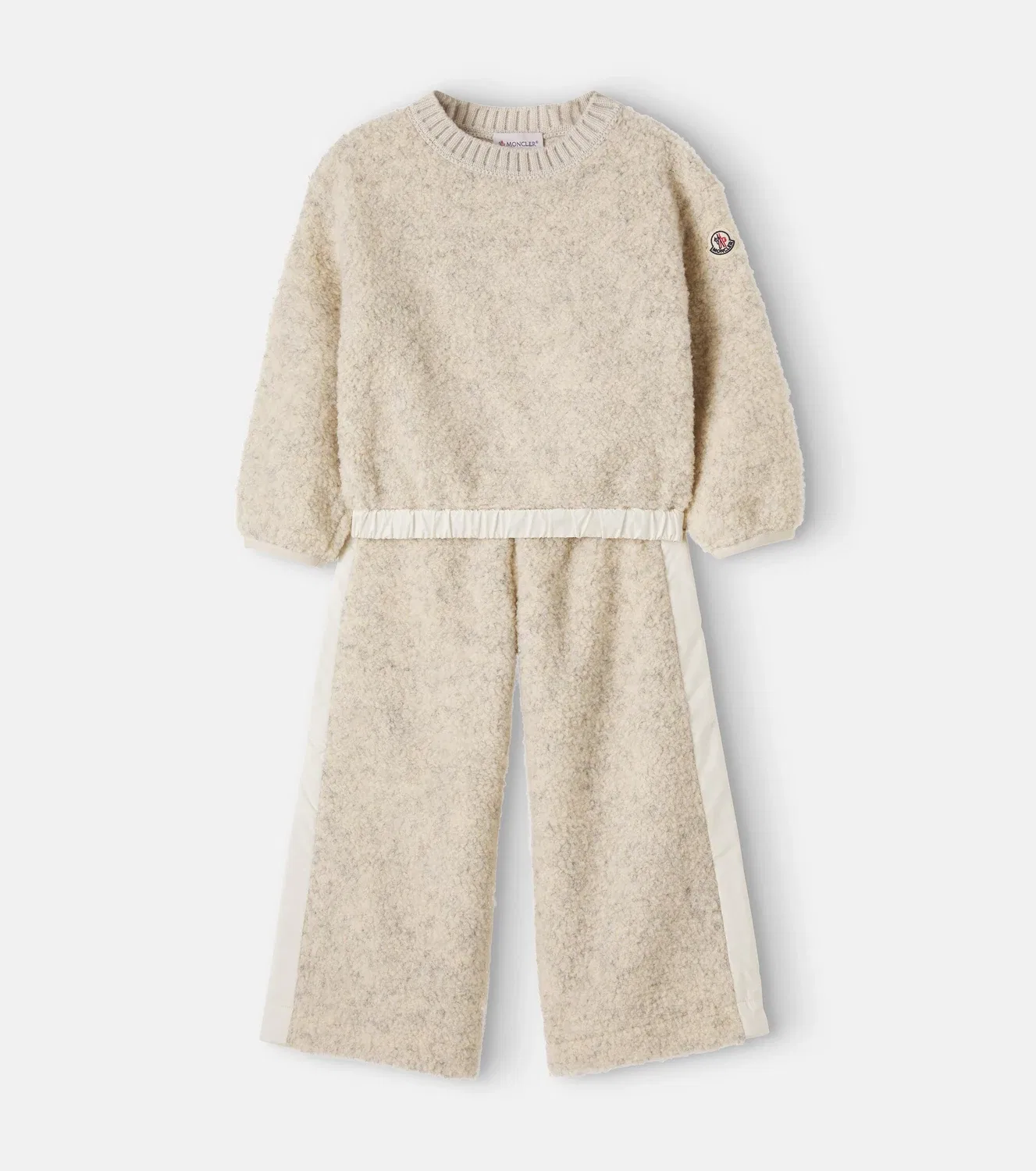 Комплект из джемпера и брюк Teddy, Moncler Enfant, бежевый