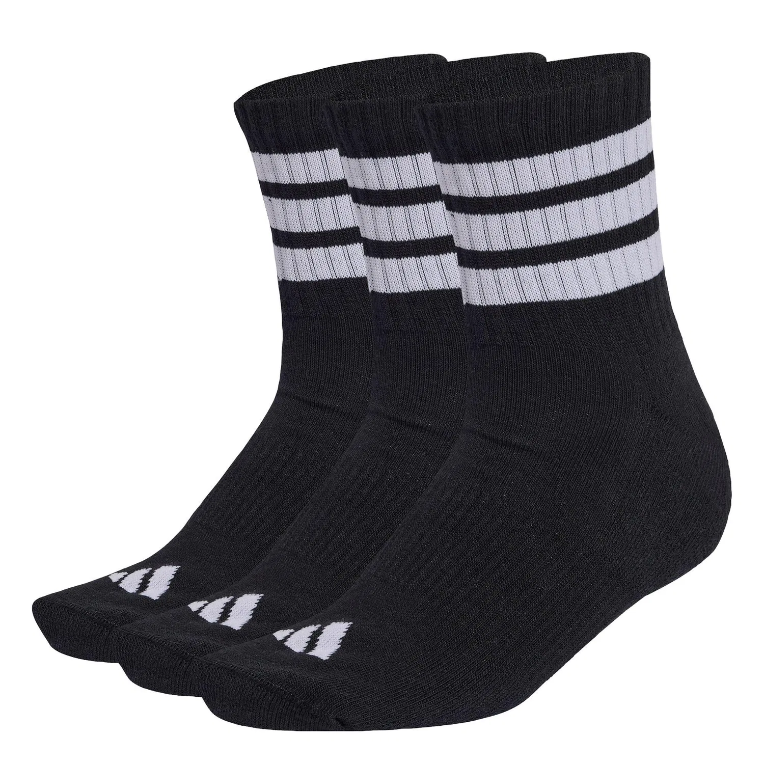 Мужские спортивные носки с амортизацией 3-Streifen Sportswear Dampfende Halbhohe Socken, Adidas, Schwarz