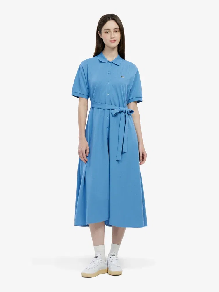 Платье LACOSTE Royal Blue, приталенное из хлопка