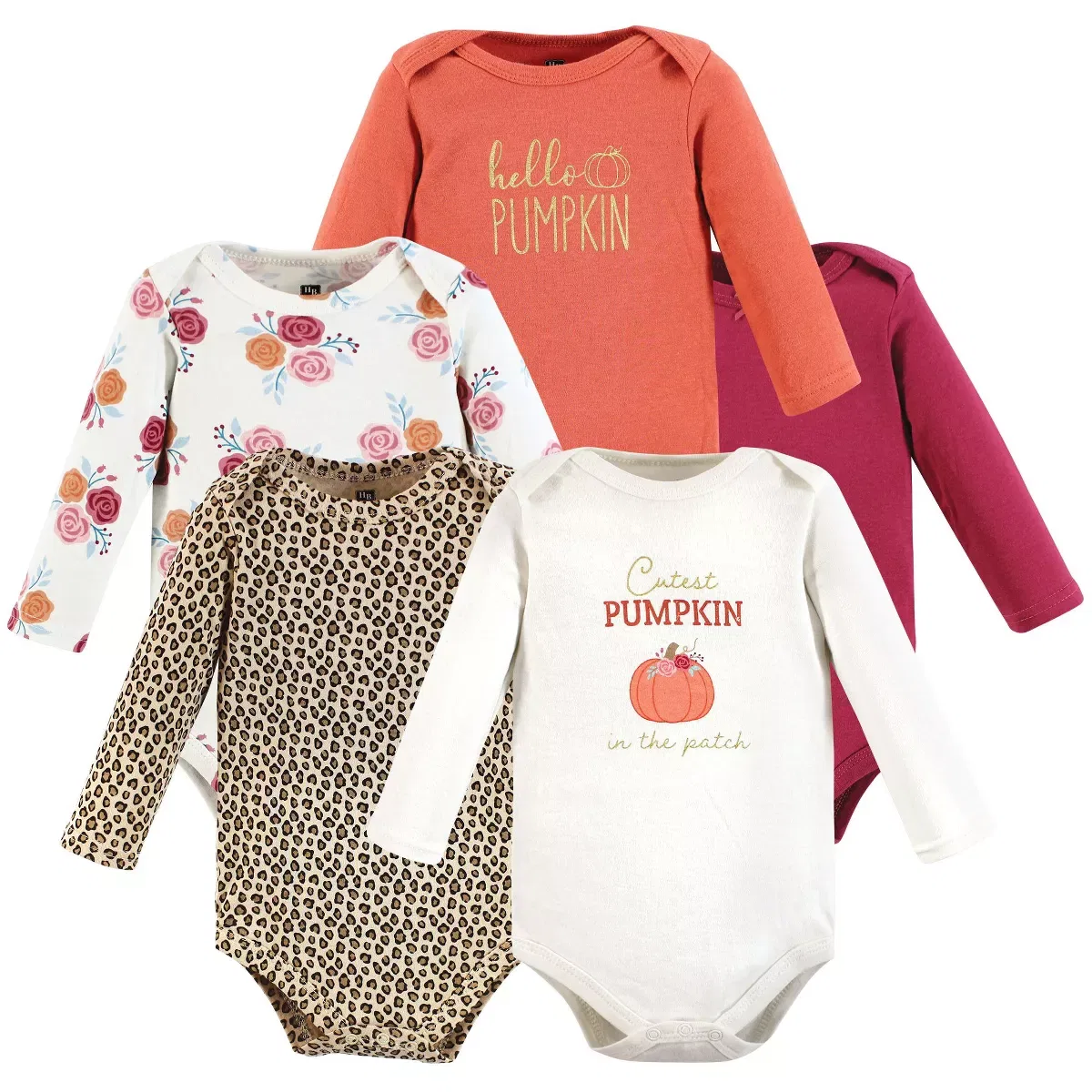 Детский боди-комбинезон для девочек хлопковый набор 5 предметов Cutest Pumpkin Hudson Baby, Cutest Pumpkin