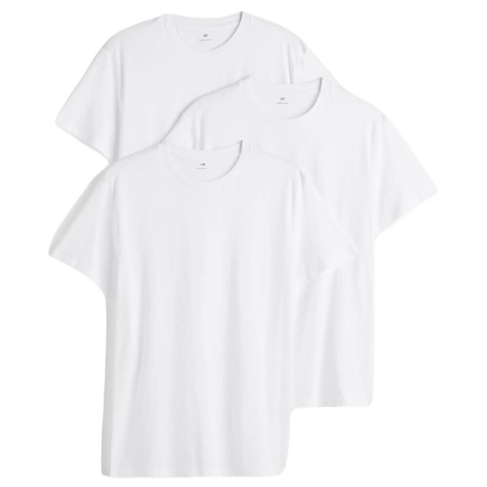 

Комплект футболок H&M Regular Fit Crew-neck, 3 предмета, белый
