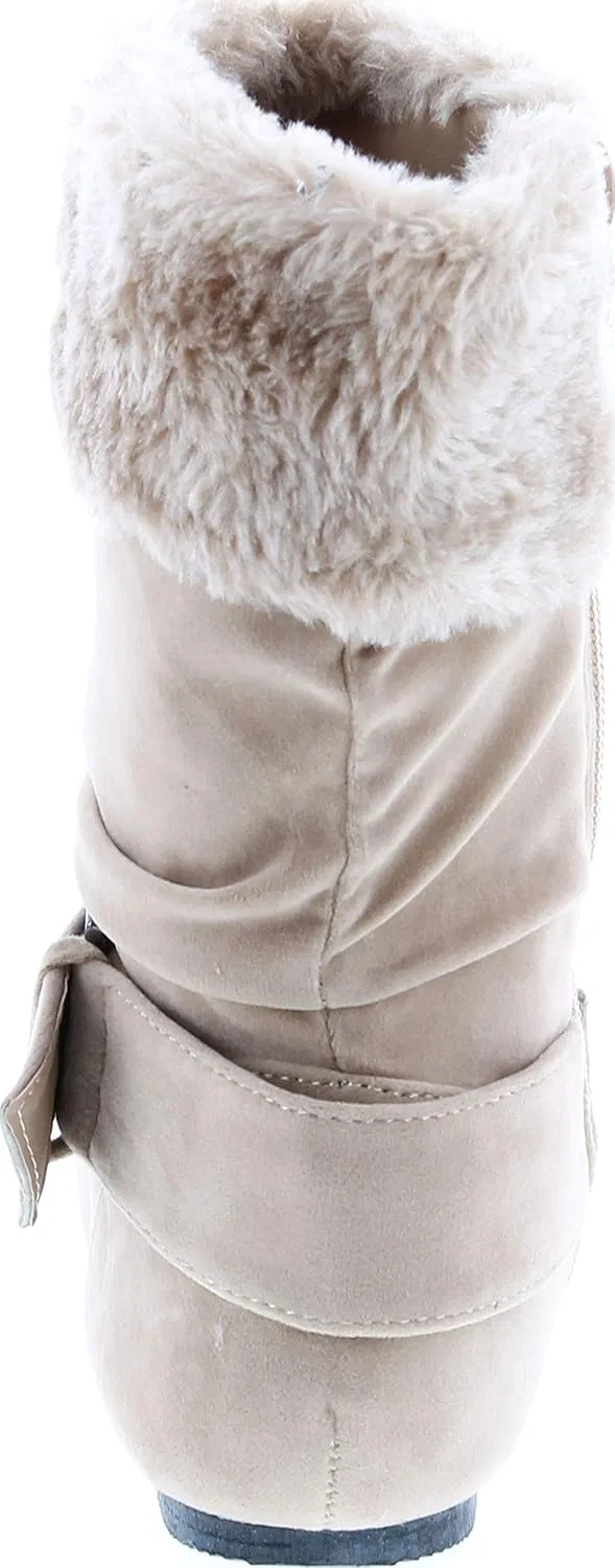 Детские сапоги для девочек с искусственным мехом Static Footwear, Tan — фото 4