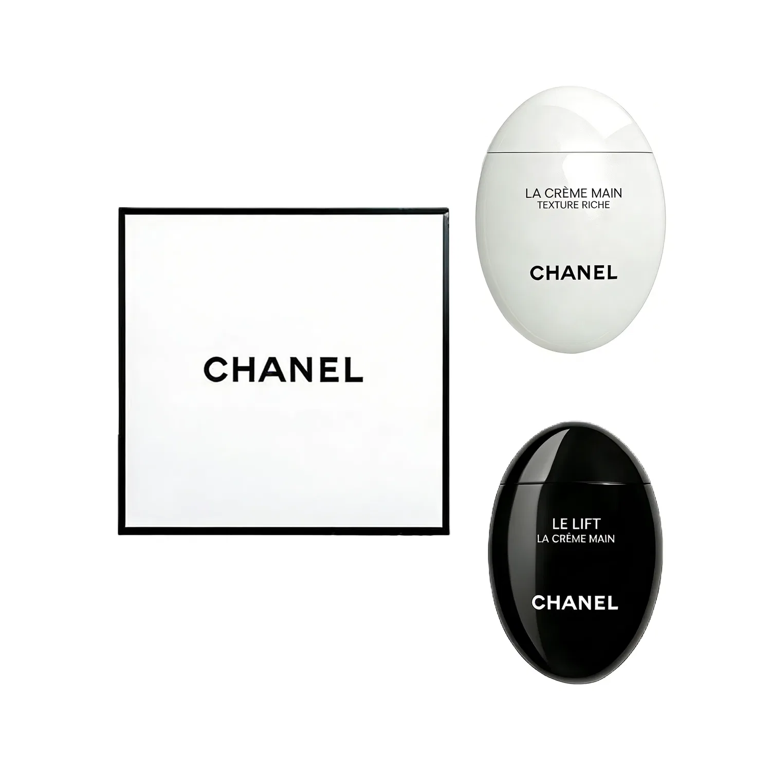 Набор кремов для рук CHANEL, White Egg Moisturizing Edition 50ml + Black Egg 50ml, Black White