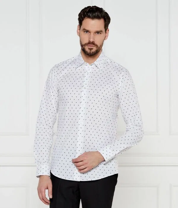 Мужская рубашка slim fit C-Roan-Kent-C1-243 BOSS, белый