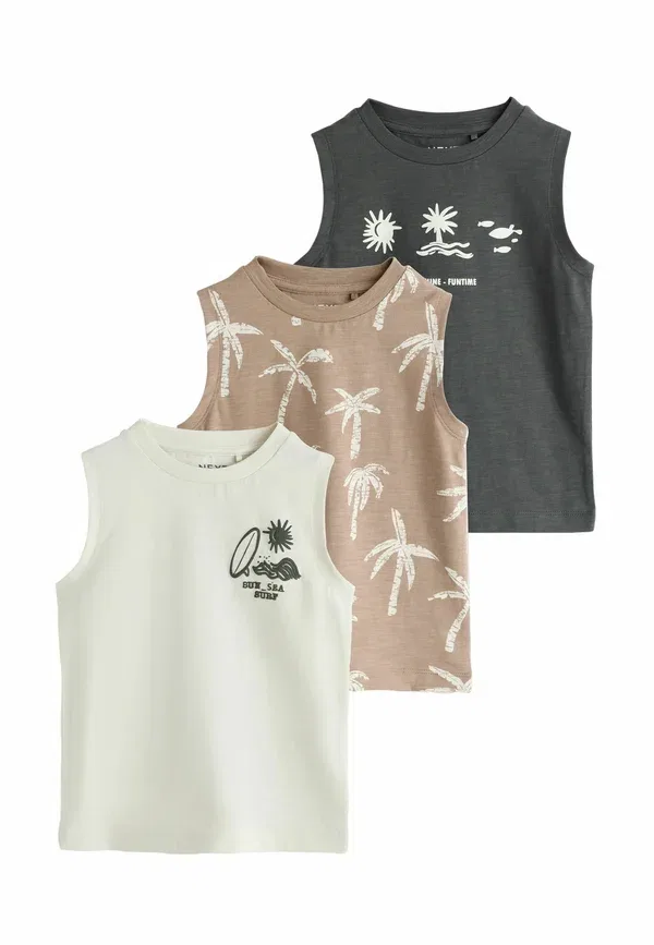 Футболки 3шт, хлопок, Regular fit, Next Palm Trees, черный