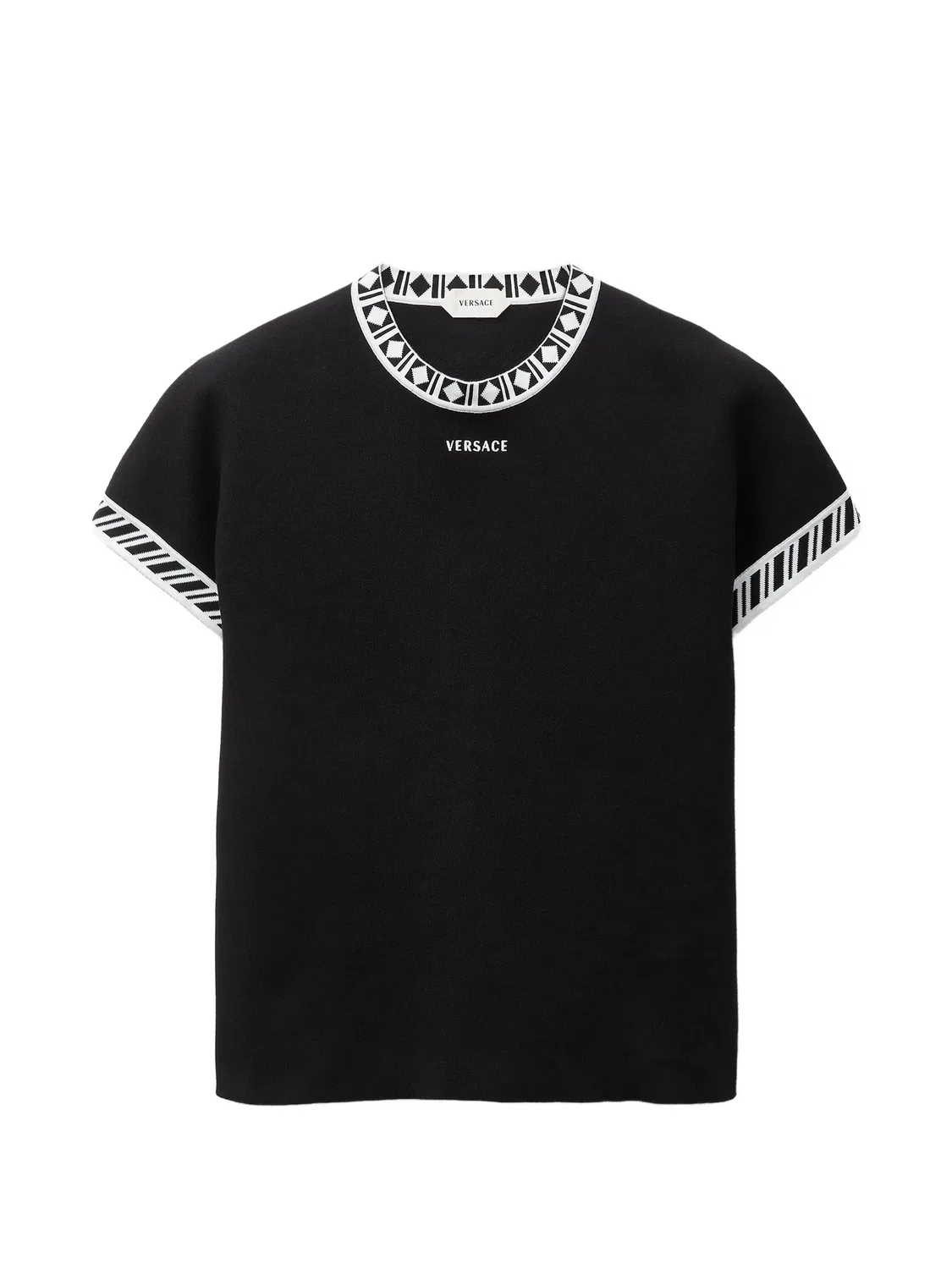 Футболка из хлопка черная Versace, черный