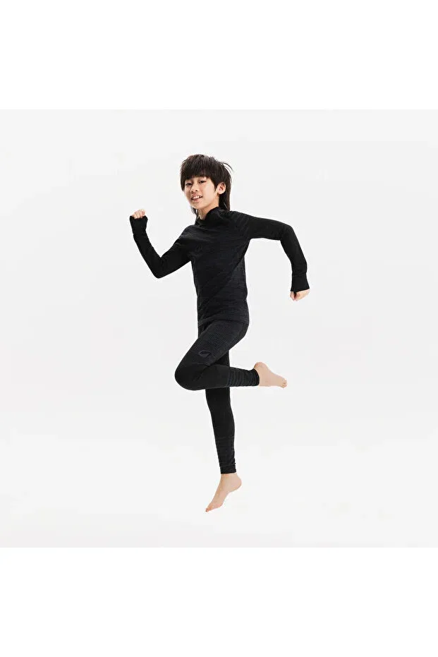 Детское термобелье спортивные для мальчиков Keepdry Decathlon, Black Carbon Gray — фото 4
