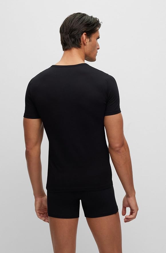 Комплект футболок Boss Crew Neck Stretch, 2 предмета, черный — фото 3