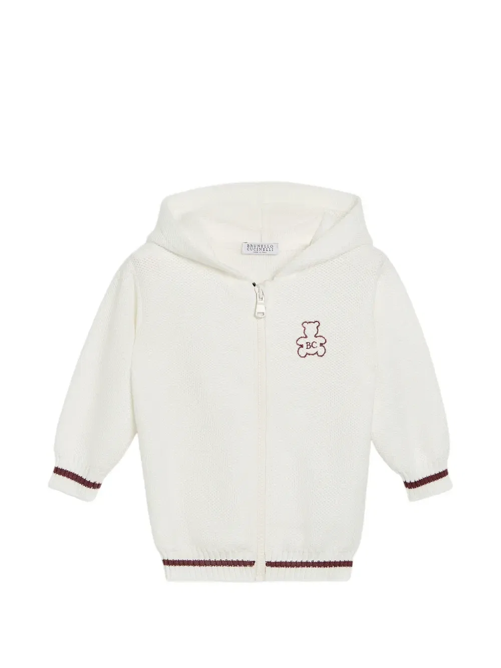 Худи Bernie с декоративной строчкой Brunello Cucinelli Kids, белый — фото 2