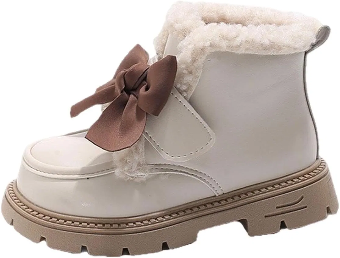 Детские зимние ботинки для девочек с мехом и бантом Zzalalana, Beige