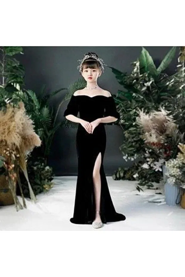 Детское платье для девочек с длинным рукавом Peza, Black