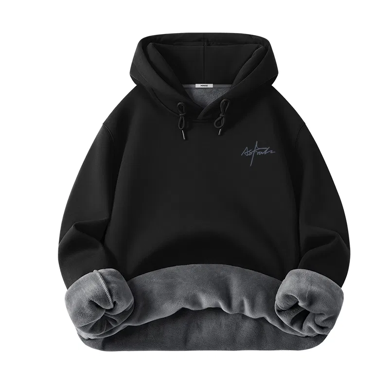 Детский свитшот с капюшоном на флисе MINISO, Black (with Light Shadow Chest Logo)
