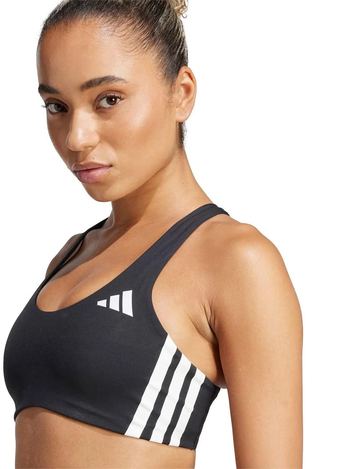 Спортивный бюстгальтер средней поддержки Adizero, Adidas, черный — фото 3