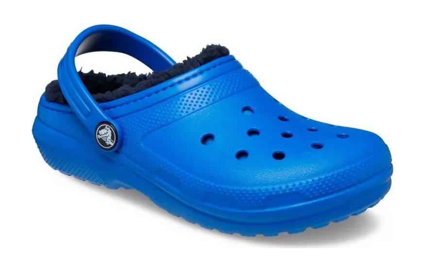 Crocs Детские классические сабо с подкладкой Thunder Blue — фото 4
