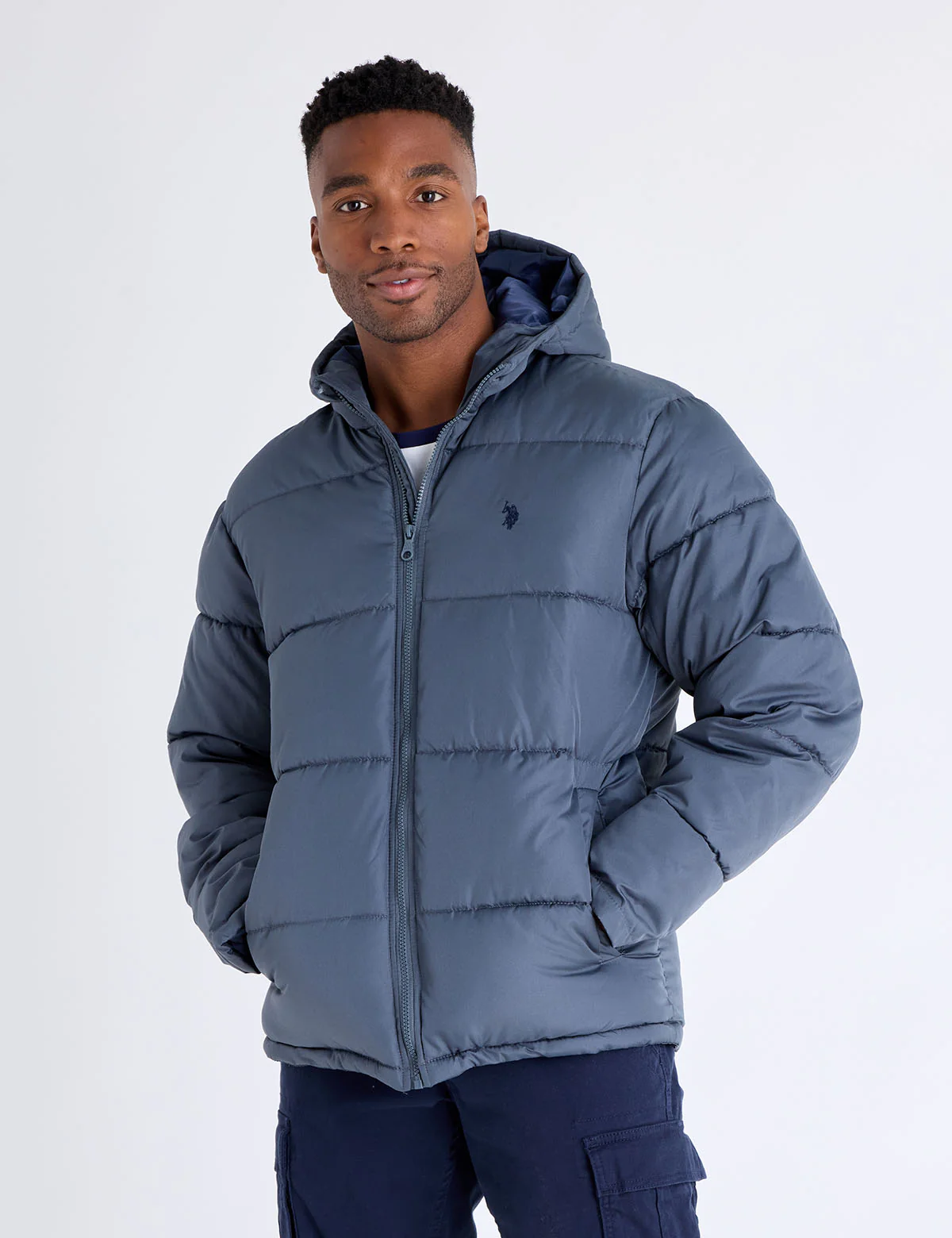 

Куртка U.S. Polo Assn Solid Quilted Channel Puffer, синий