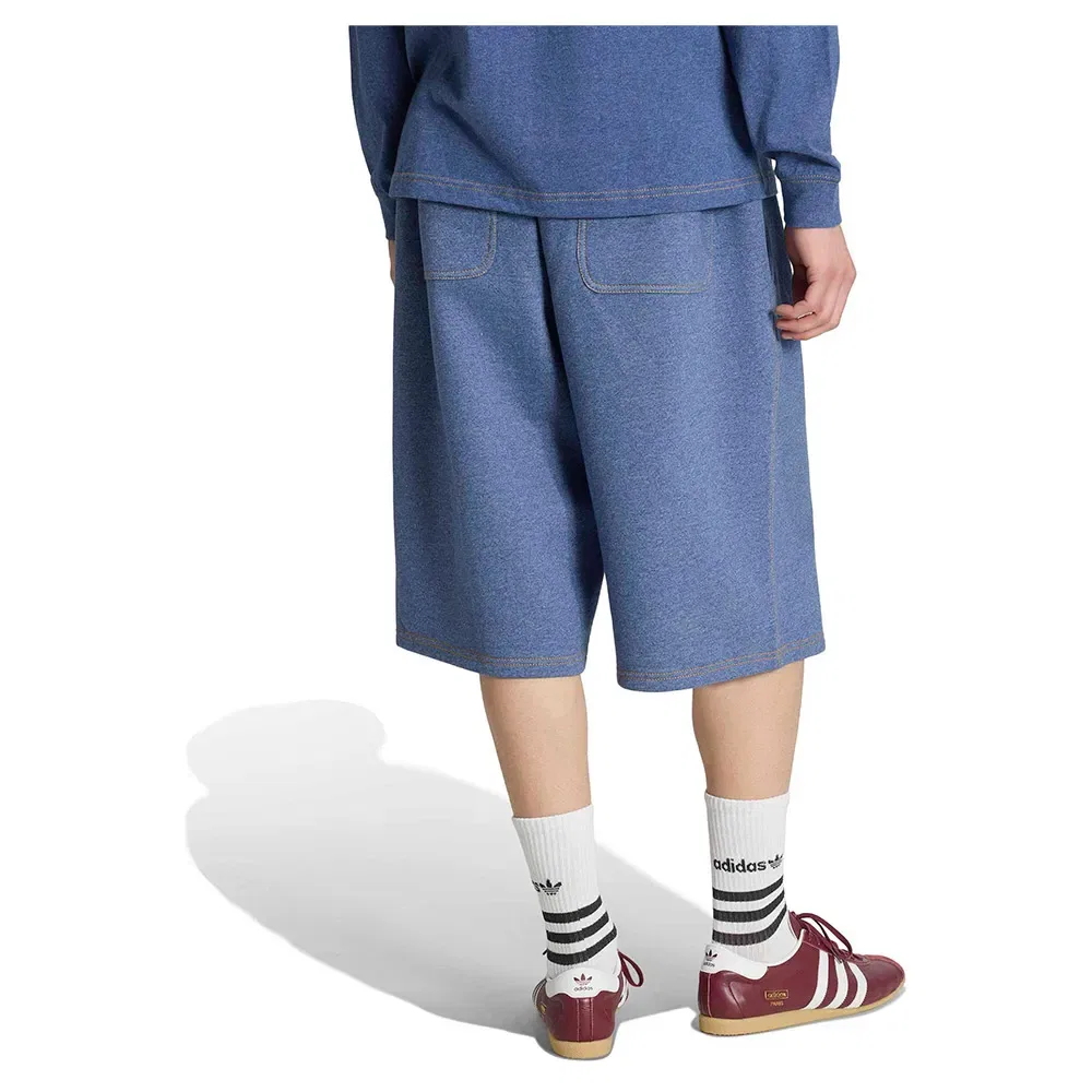 Шорты меланжевые Trefoil Essentials Adidas Originals, синий — фото 2
