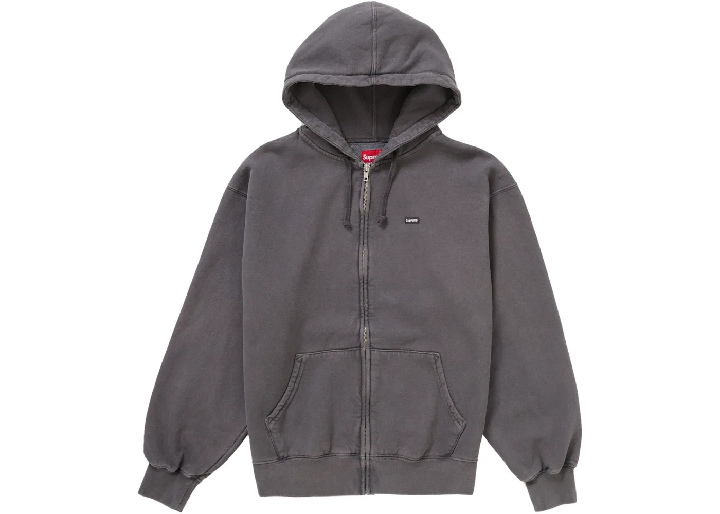 Мужское худи Supreme Overdyed Small Box Zip-Up Hooded Sweatshirt, Black