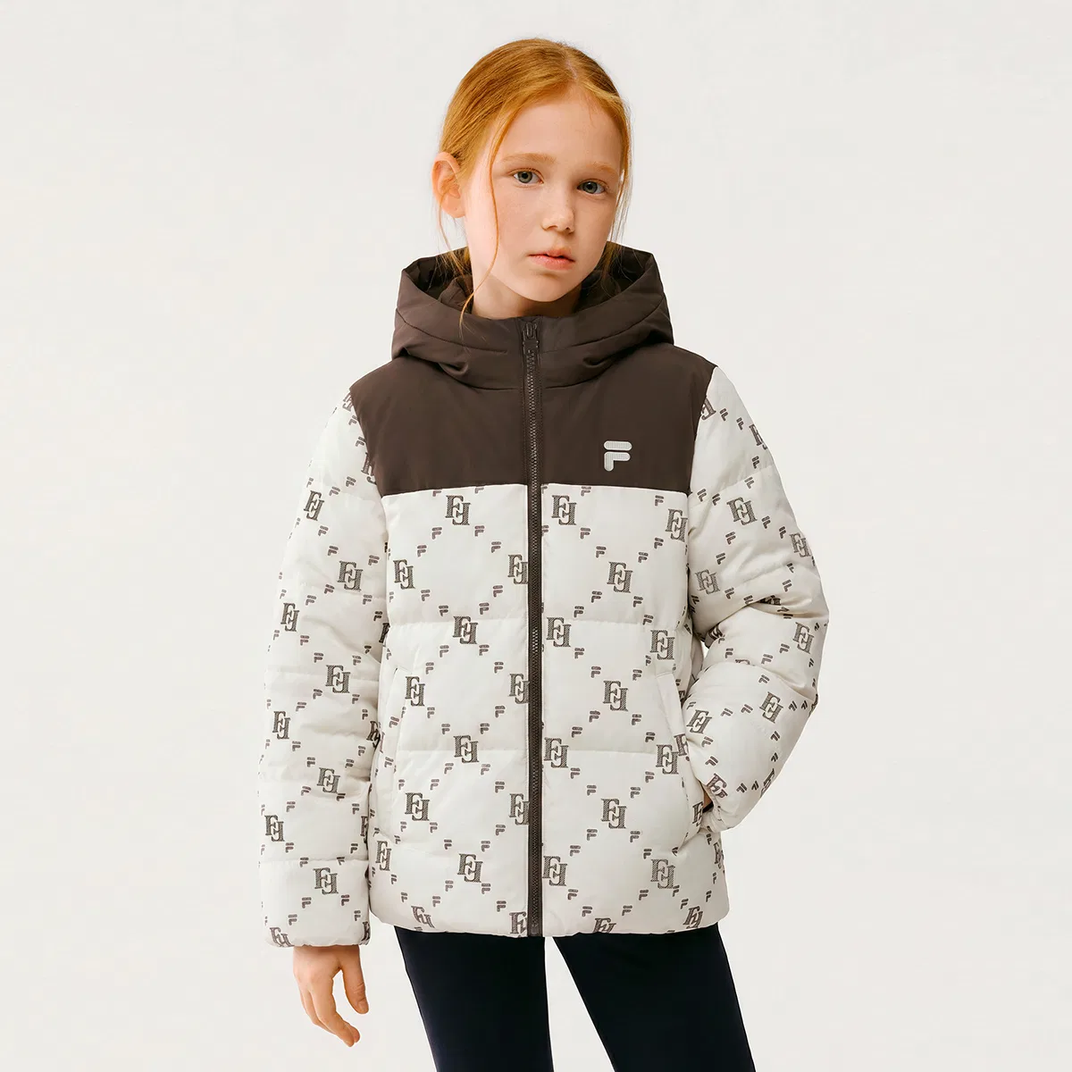 Детский пуховик с капюшоном утепленный FILA KIDS, All Over Print 3 — фото 4