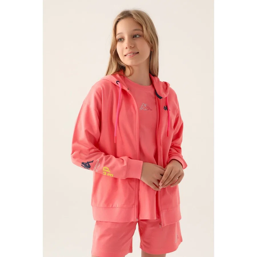 Свитшот детский с круглым вырезом Kappa Wear Neon Pembe, Неоновый розовый