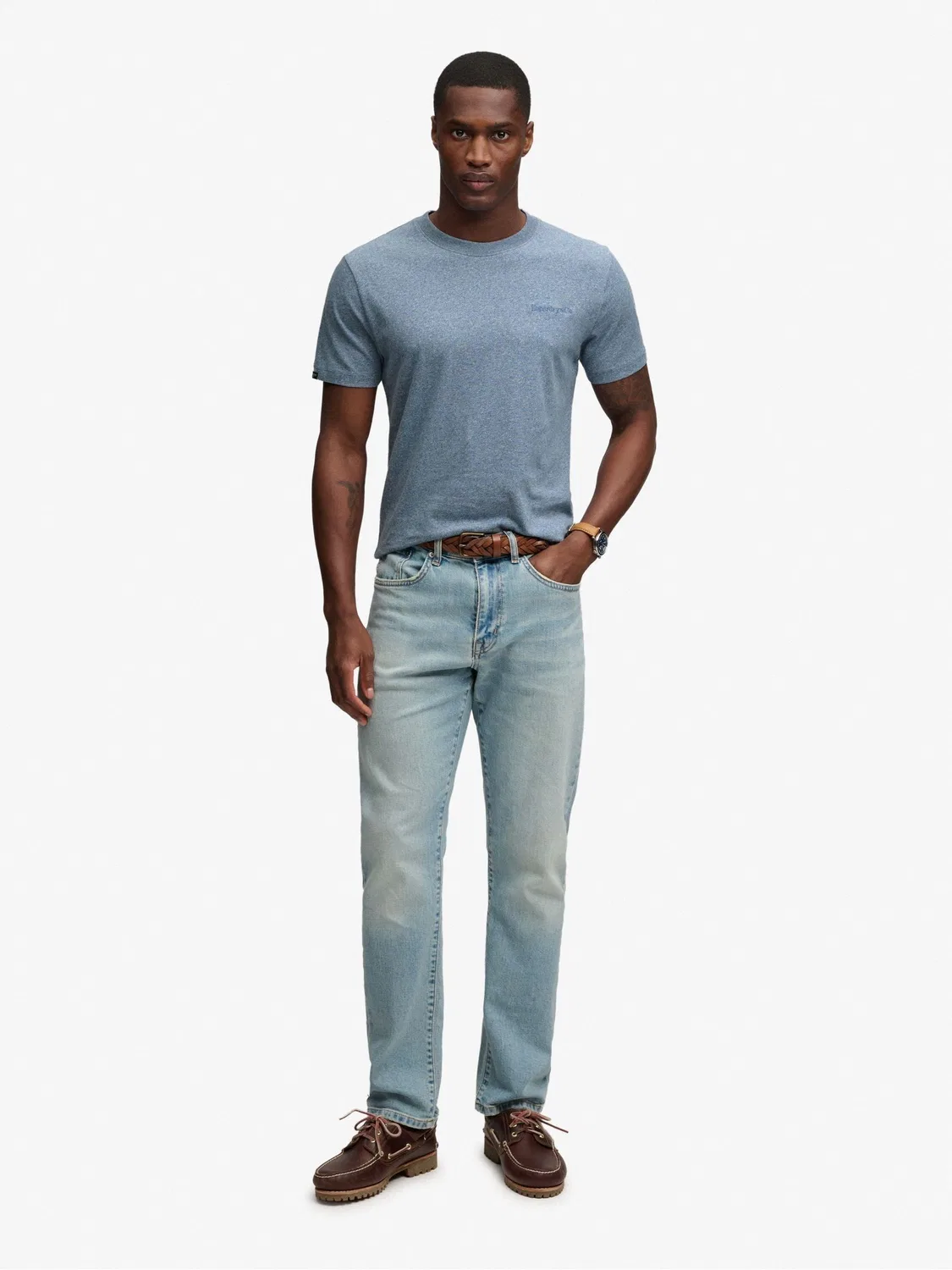 Футболка Slim Fit Superdry Essential Company Logo, синий — фото 4