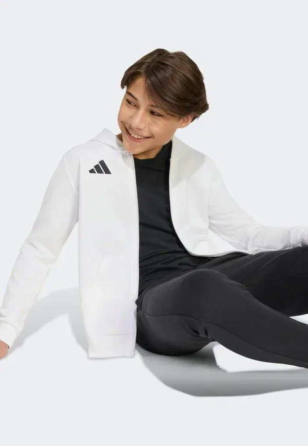Детская толстовка на молнии Entrada26 унисекс - свитшот на молнии Adidas Performance, белый/черный — фото 4