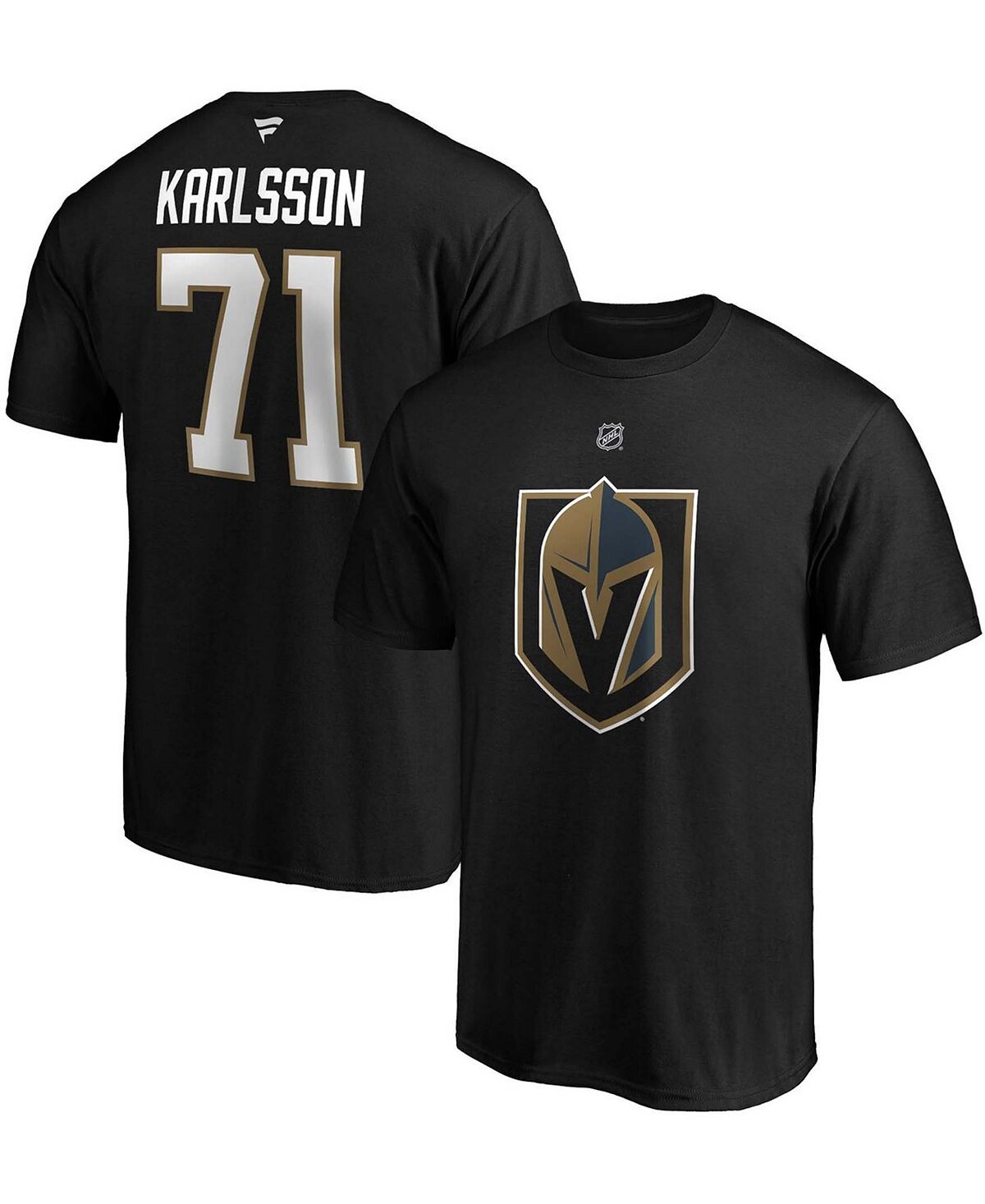 

Мужская футболка vegas golden knights authentic stack player name & number - william karlsson Fanatics, черный