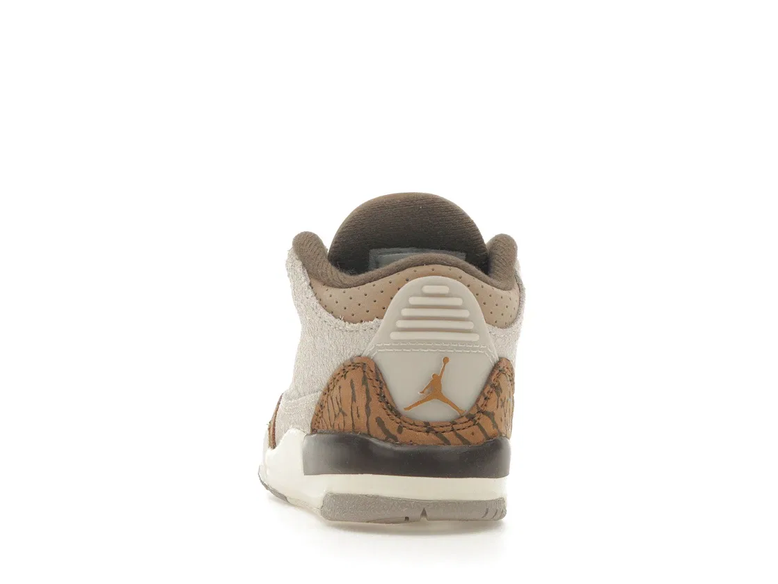 Детские кроссовки для мальчиков с принтом Jordan 3 Retro Palomino Jordan, Light Orewood Brown/Metallic Gold/Light British Tan/Palomino — фото 4