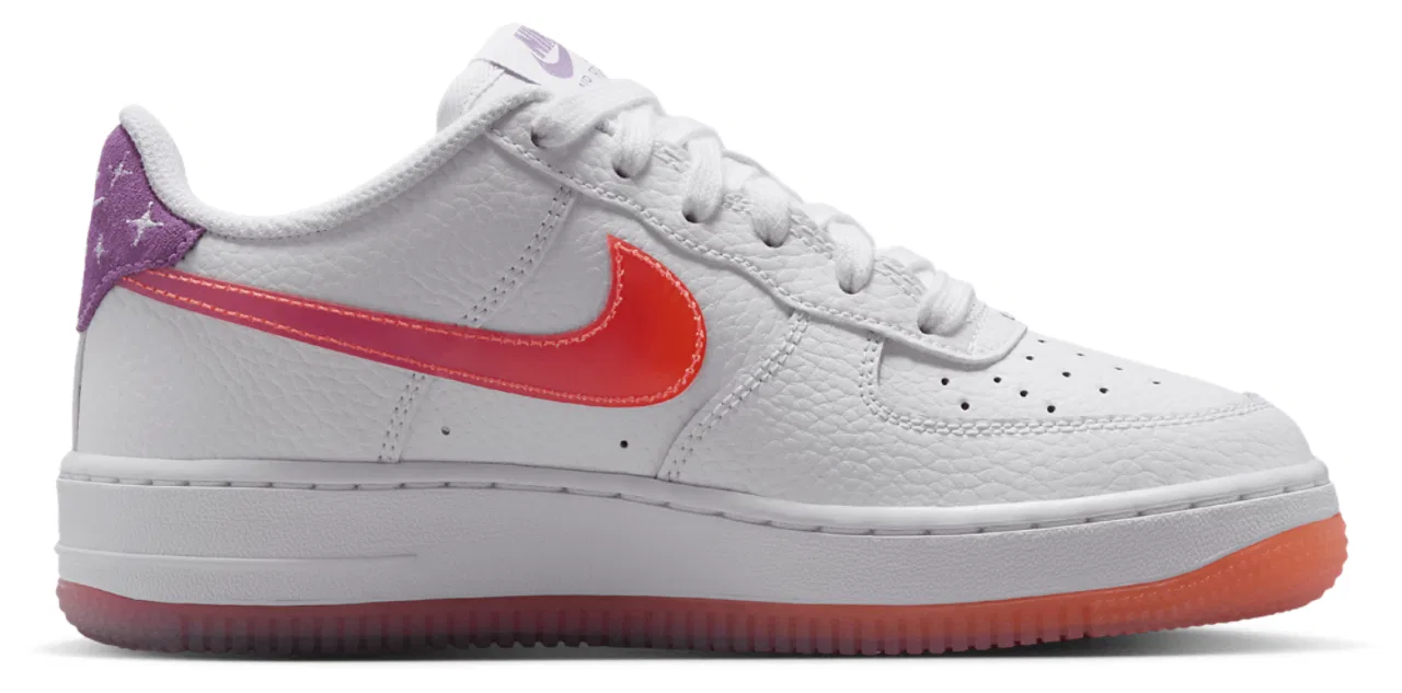 Кроссовки для мальчиков Air Force 1 BB Nike, цвет White/Bright Violet/Turf Orange