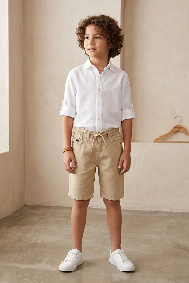 Детские шорты для мальчиков хлопковые Mutlu Kids, Beige