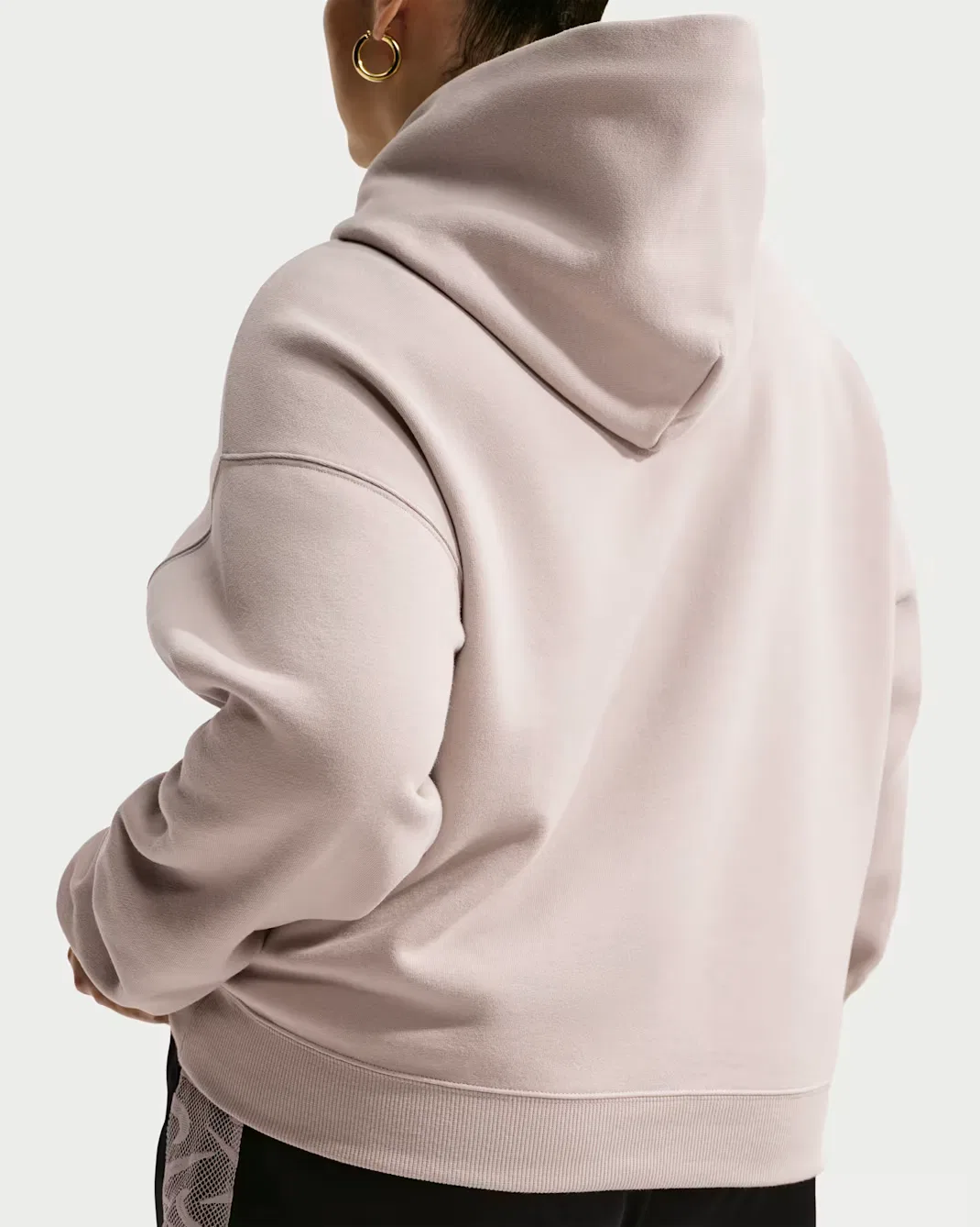 Женская объемная толстовка с логотипом Nike Studio Fleece Medium Weight, Cream II/Sail — фото 2