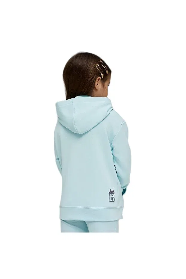 Детское худи для девочек с принтом Graphic Girls' Sweatshirt Puma, Off White — фото 2