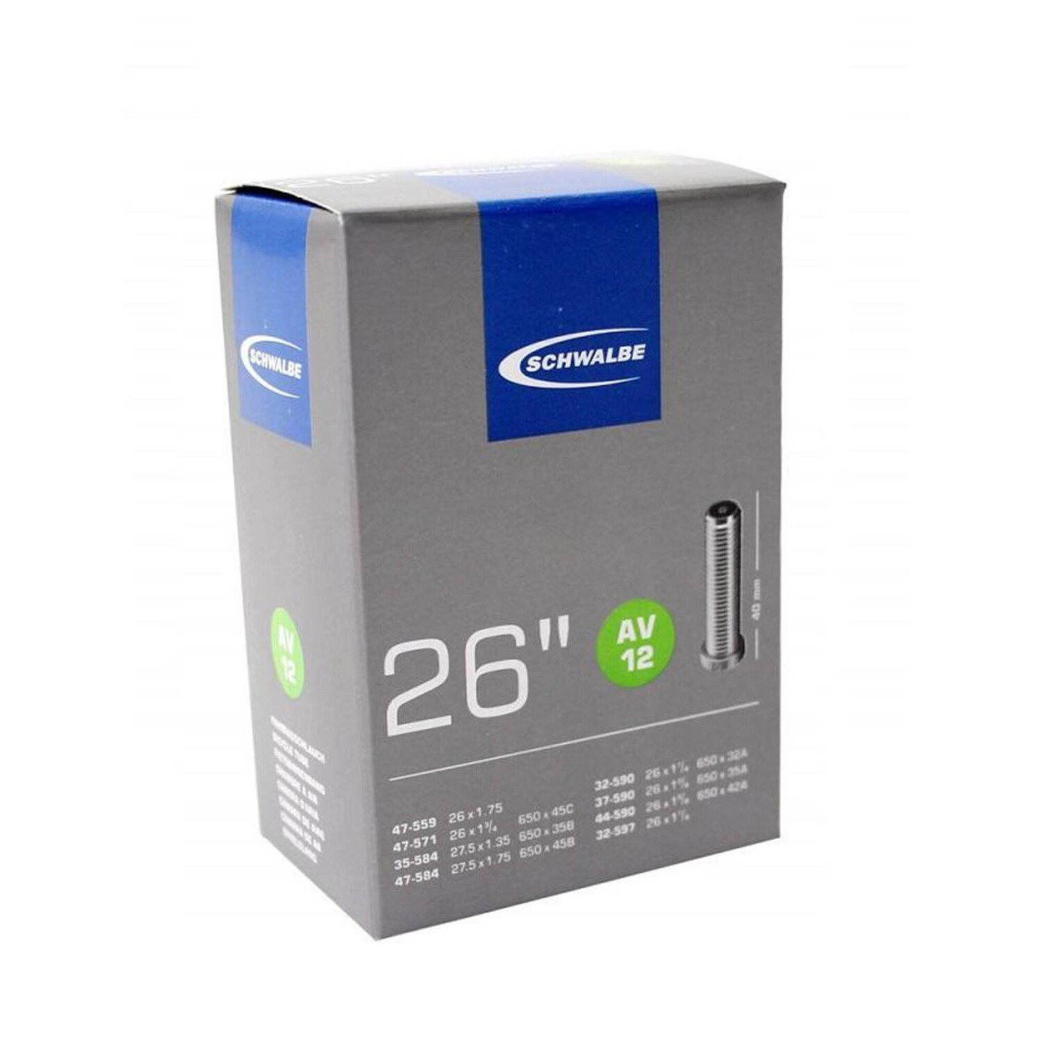 

Шланг #12 26 дюймов / 650B / 650C SCHWALBE, черный / черный / черный
