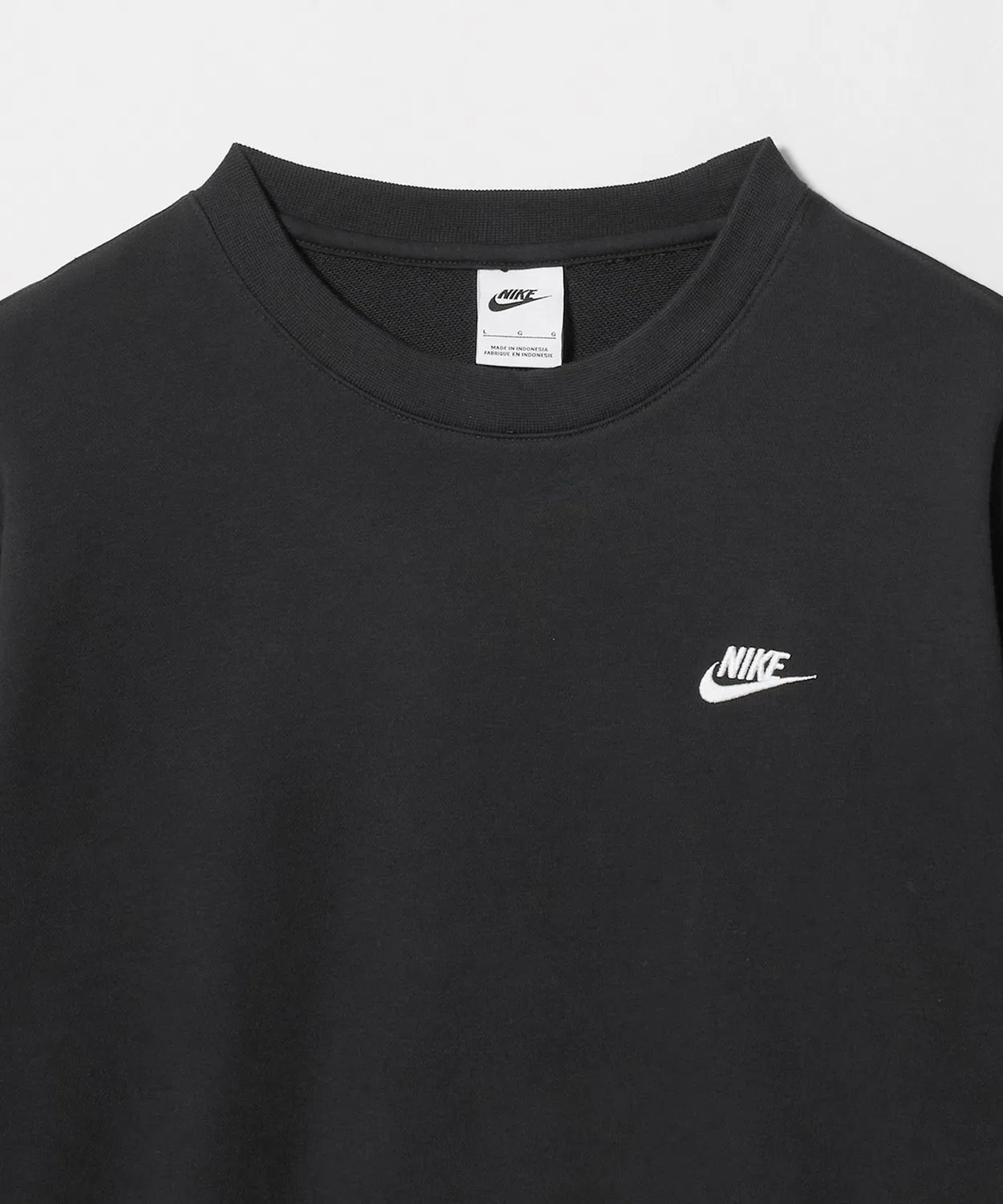 Мужской свитшот с длинным рукавомNIKE Club Long Sleeve Crew, Black — фото 3