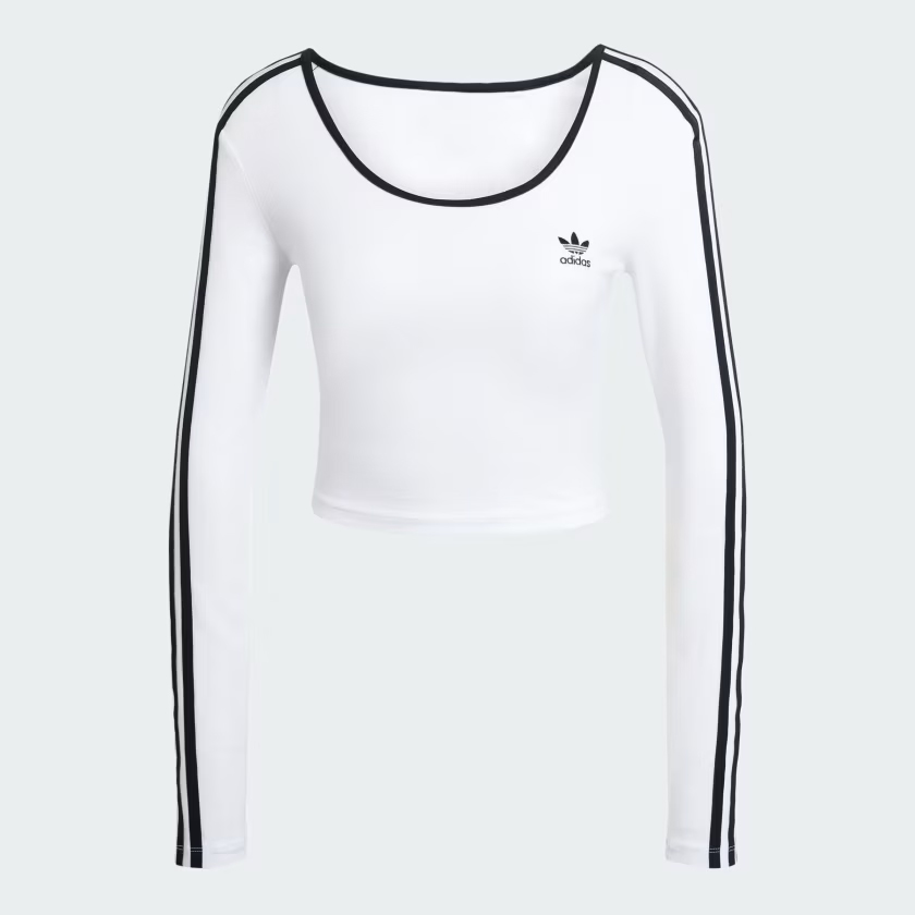 

Лонгслив Adidas Originals Adi Color Three Stripes Long Sleeve Crop T-Shirt, белый