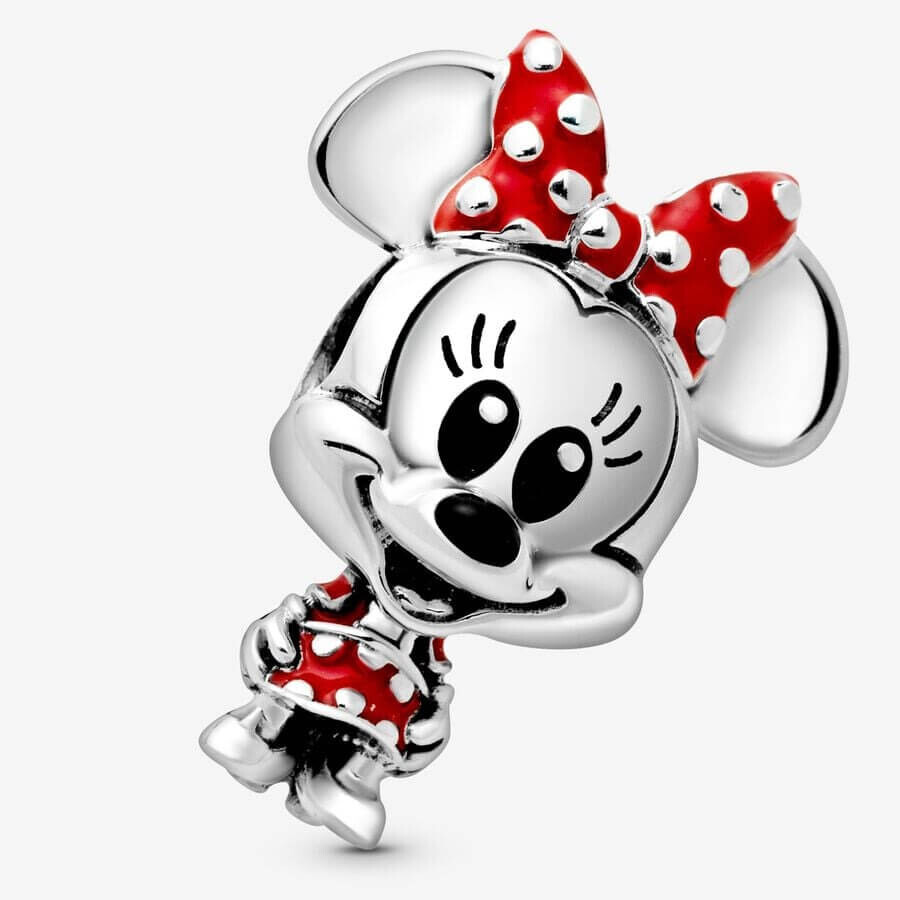 Шарм Pandora x Disney Minnie Mouse Dotted Dress & Bow, серебро/мультиколор — фото 2