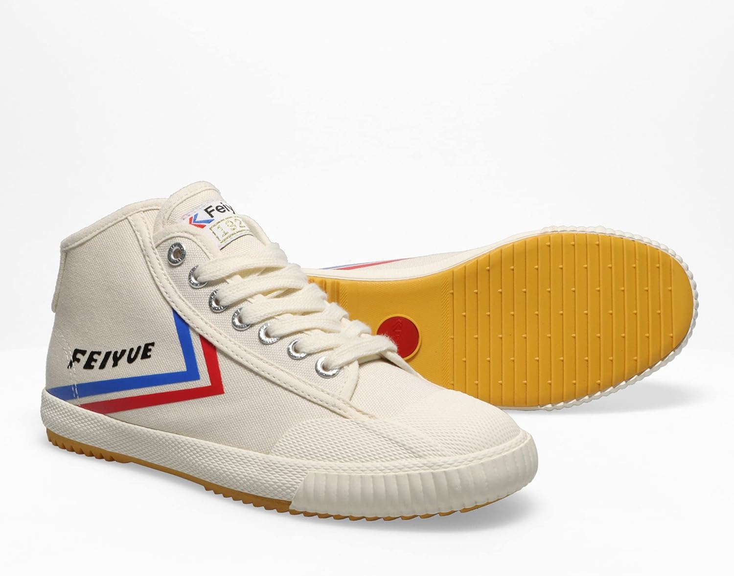 Кроссовки FEIYUE Fe Mid 1920 из парусины для занятий боевыми искусствами, унисекс, средней высоты. Отличные кроссовки для боевых искусств, паркура, силовых тренировок и повседневной носки, слоновая кость — фото 2