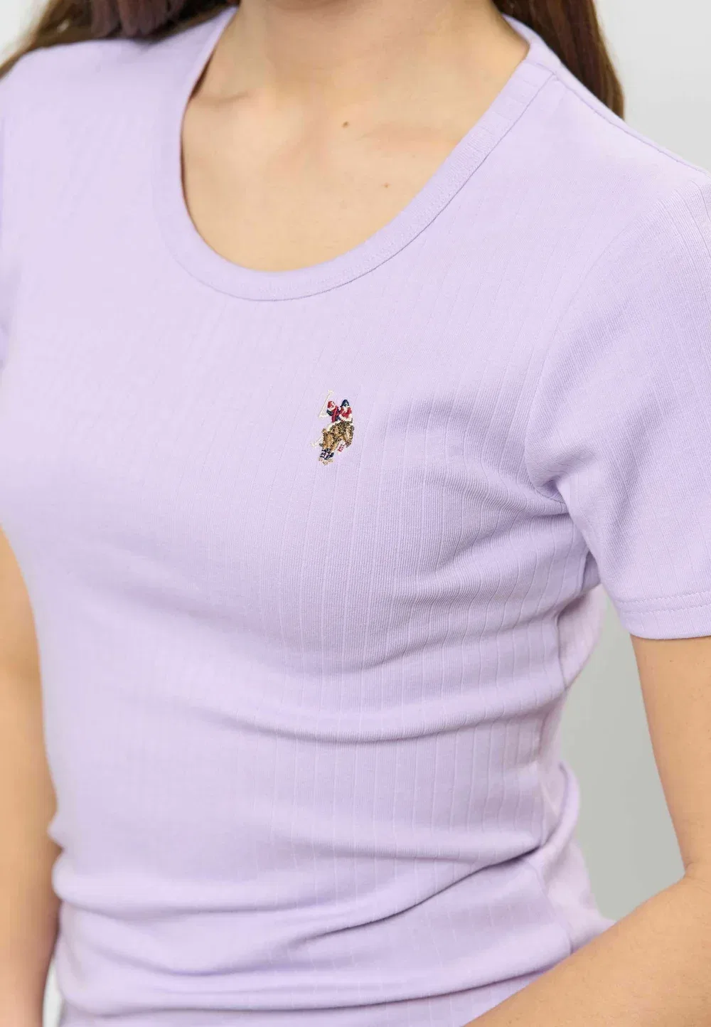 Футболка Uwcarola - базовая футболка U.S. Polo Assn., Pastel Lilac — фото 4