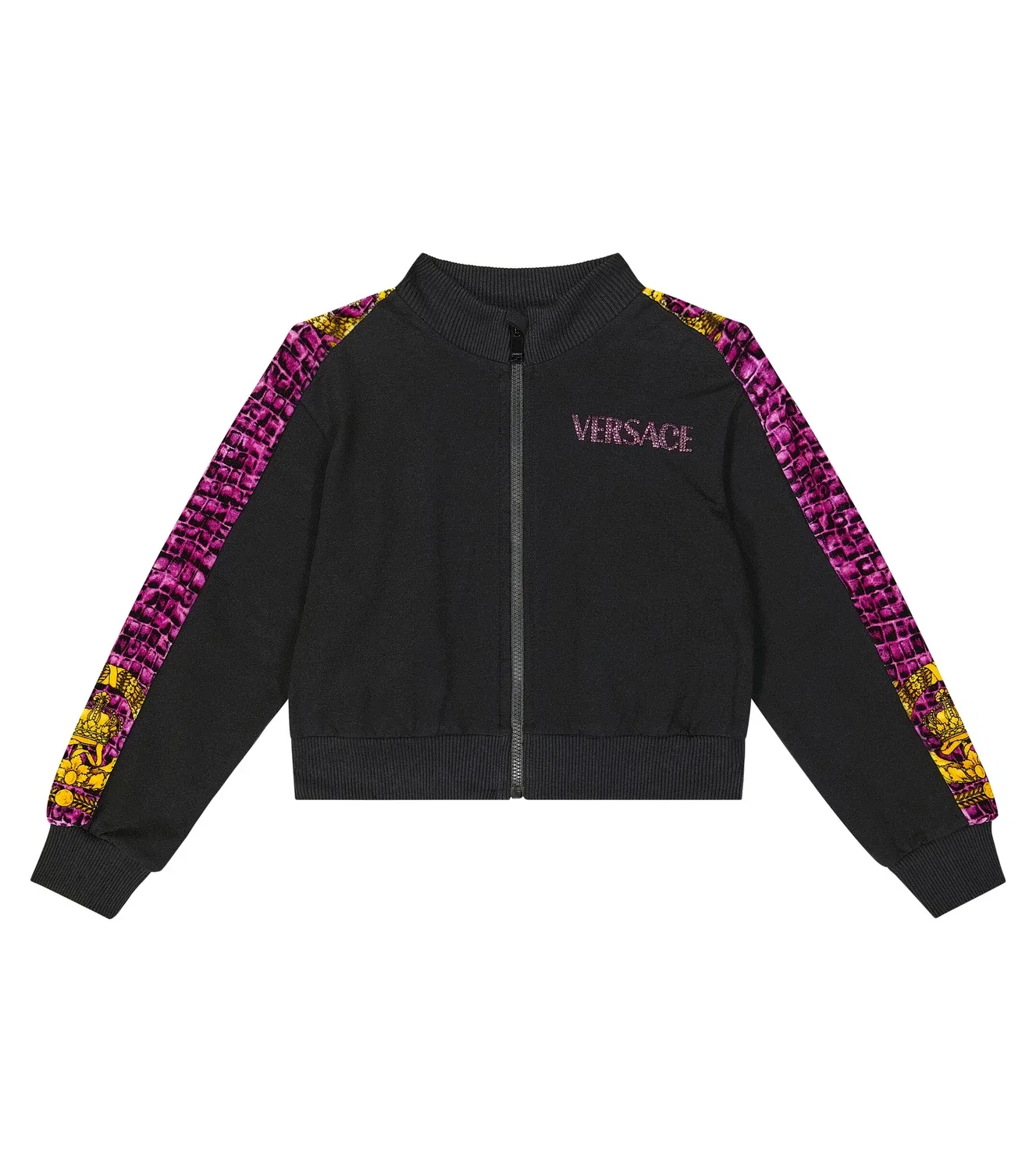 Свитшот с молнией Versace Kids, черный