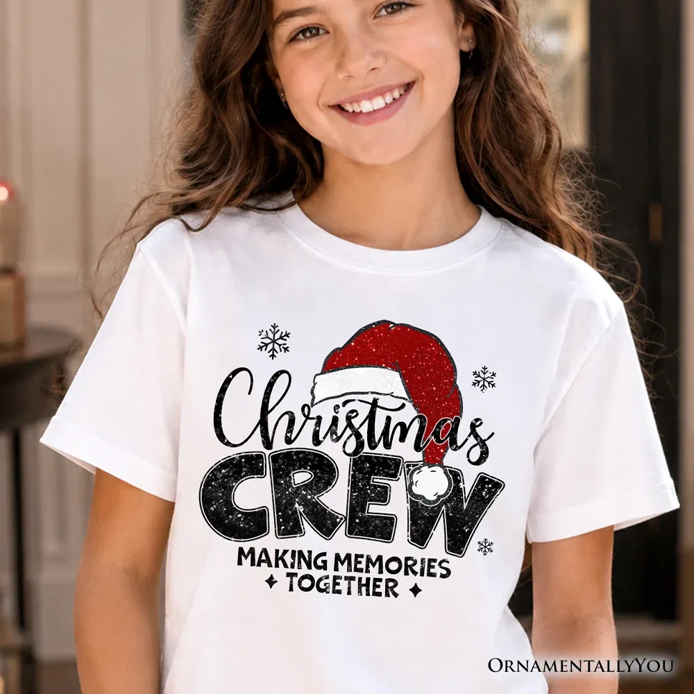 Детская футболка с принтом Santa Hat Christmas Crew OrnamentallyYou, White